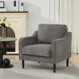Garvee Mid-Century Accent Chair Mit Leinenstoff Und Holzbeinen Für Wohnzimmer & Büro, 30"W x 32"H, Beige - beige