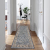 Garvee Waschbarer Teppich Weiche Kaschmir-Baumwolle Boho Vintage-Print Wohnzimmer Esszimmer 80 x 150 cm Braungrau