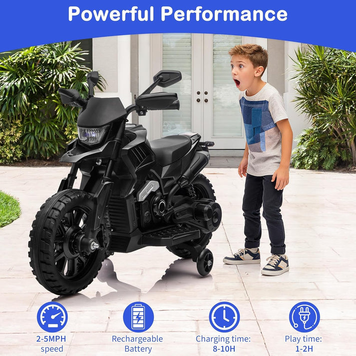 GARVEE Elektrisches Kinder-Motorrad Pink mit Stützrädern, 6V Akku und Geschwindigkeit 2–5 MPH