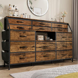Garvee Kommode, Stoffschubladen, für Schlafzimmer und Wohnzimmer, Braun - Braun