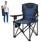 Garvee Campingstuhl mit 64 cm Sitzbreite, 2 Stück, klappbar, Getränkehalter, Marineblau - Marineblau