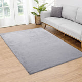 Garvee Fluffy Teppich 3x5 Fuß, Flauschiger Shaggy Teppich, Weiches Kunstpelzmaterial, Rutschfester Boden, Wohnzimmer & Kinderzimmer, Grau - grau