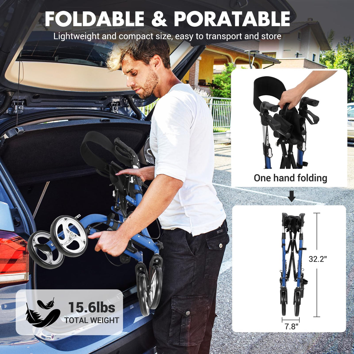 Rollator faltbar – kompakt für Transport