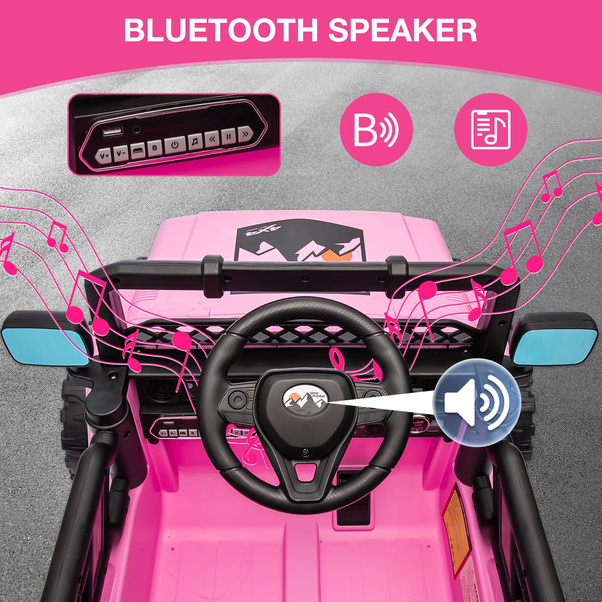 Kinder Elektroauto mit Multifunktions Panel und Musik