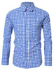 Garvee Slim Fit Herrenhemd Traditionelles Karohemd für Oktoberfest Bierfest Festival, verschiedene Größen, rot und blau