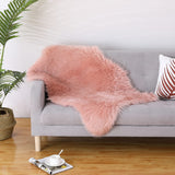 Garvee Alfombra De Piel De Oveja Sintética Rosa Weich Warm Strapazierfähig Kunstfell 2x3 Fuß Wohnzimmer Schlafzimmer - Rosa
