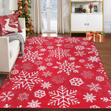 Garvee Große Julmatte 160x230 cm Rutschfest Ultramweich Maschinenwaschbar Boho-Schneeflockenmuster Wohnzimmer Schlafzimmer Teppich