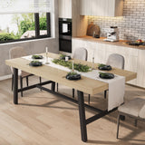 Garvee Industrieller Esstisch Für 6-8 Personen, Robuster Metallrahmen, Rustikale Braune MDF-Oberfläche, Verstellbare Beine, 70.87 Zoll - braun