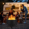 Garvee Feuerschale, Ø66cm Feuerkorb mit Staubbeutel, Groß Feuertonne für den Garten mit Schürhaken, Solide und Stabil, Holz & Kohle Feuerstelle inkl Abnehmbare Aschepfanne für Outdoor BBQ Heizung 66 x 66 x 51 cm