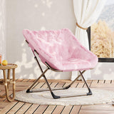 Garvee Klappstuhl Kunstfell, Verstellbar, Platzsparend, Bis 136 Kg, Für Wohnzimmer & Schlafzimmer, Rosa - Rosa