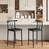 Garvee Barhocker 2er-Set, 63,5 cm, mit Rückenlehne & Fußstütze, gepolstert, Schwarz - Schwarz