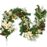 Garvee 6 FT Weihnachtsgirlande Mit 20 LED Lichtern, Goldene Sterne, Wetterfest Für Außenbereich, Batteriebetrieben
