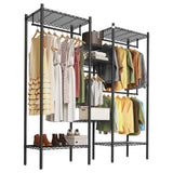 Garvee Heavy Duty Kleiderständer Verstellbar Carbonstahl 1000 LBS Tragkraft 5 Ablagen 4 Stangen Schlafzimmer Begehbare Kleiderschränke - 