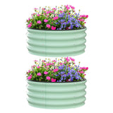 Garvee Erhöhte Gartenbeete 2er Set 2x2x1 FT Verzinkter Stahl Grün Für Outdoor-Gartenarbeit - grün