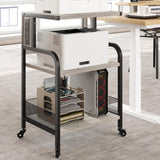 Garvee Druckerständer Mit Ladefunktion, Metallrahmen, Höhenverstellbar, Büro & Zuhause, 20.46"x15.76"x31.46", Schwarz - grün