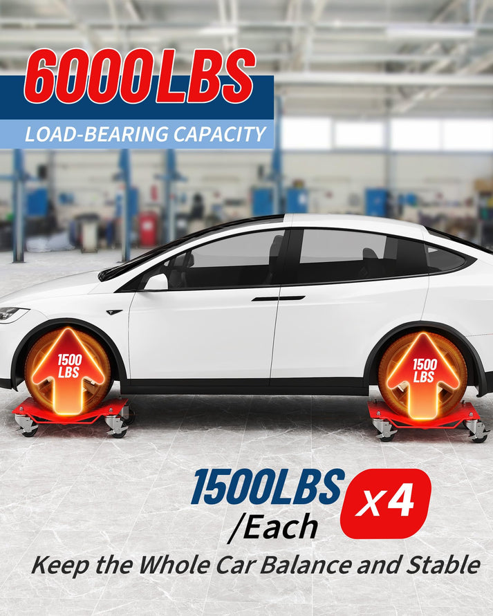 3000 lbs Gesamttragkraft, jeweils 1500 lbs pro Dolly