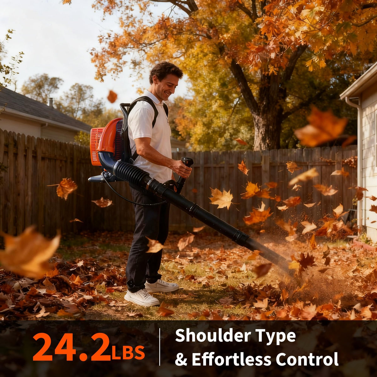 Ergonomischer Rucksack-Laubbläser mit guter Gewichtsverteilung