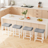 Garvee Barhocker 4er-Set, 61 cm Tresenhocker mit PU-Kunstleder-Sitz, Metallrahmen, Grau