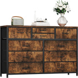 Garvee Kommode mit 10 Schubladen, für Schlafzimmer und Wohnzimmer, Tigerstreifen - Braun