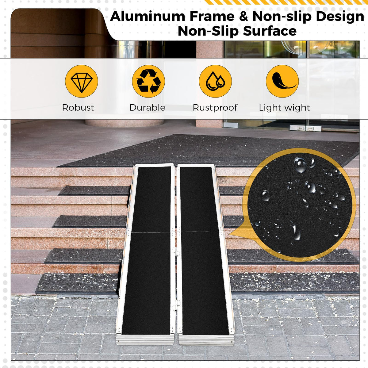 Rutschfeste Oberfläche Aluminiumrampe