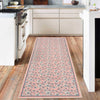 Garvee Teppich Wohnzimmer 80 x 150 cm Kurzflor Rutschfest Vintage Blumen Waschbarer Teppich Blau