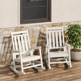 Garvee Adirondack-Schaukelstuhl-Set, 2 Stühle, Hohe, offene Rückenlehne, Weiß - Weiß