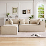 Garvee Modular-Ecksofa L aus beige Chenille, modernes Design, hochdichte Schaumstoffpolsterung, Wohnzimmer und Schlafzimmer, ohne Montage