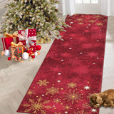 Garvee Weihnachtsteppich Läufer 80 x 150 cm Rot Waschbar Rutschfest Für Wohnzimmer Schlafzimmer Küche Kinderzimmer - Verrotten