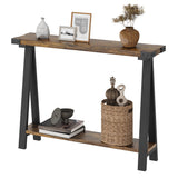 Garvee Konsole Tisch Für Flur, 2-Stöckig Mit Stauraum, R-Form Beine, Holz, 43,3 Zoll, Wohnzimmer & Büro, Schmal, Vielseitig - Retro