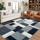 Garvee Moderner Boho Chic Teppich Geometrisch Strukturiert Maschinenwaschbar Grau 160x230cm Wohnzimmer Büro