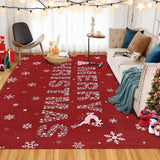 Garvee Wohnzimmer Teppich Roter Elch Waschbar Rutschfest Weihnachtsdeko Für Schlafzimmer Küche Esszimmer Büro 200x290 cm Rot - Verrotten