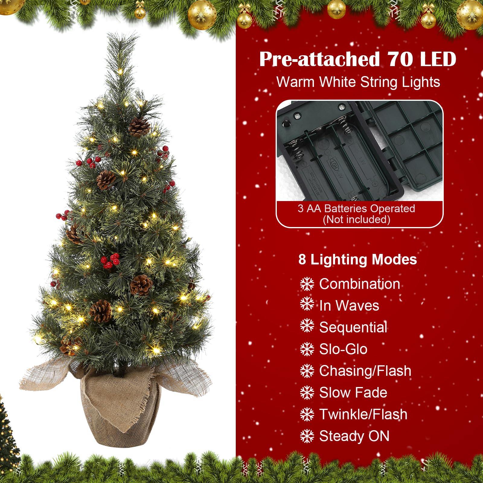 Vorbeleuchteter Mini-Weihnachtsbaum