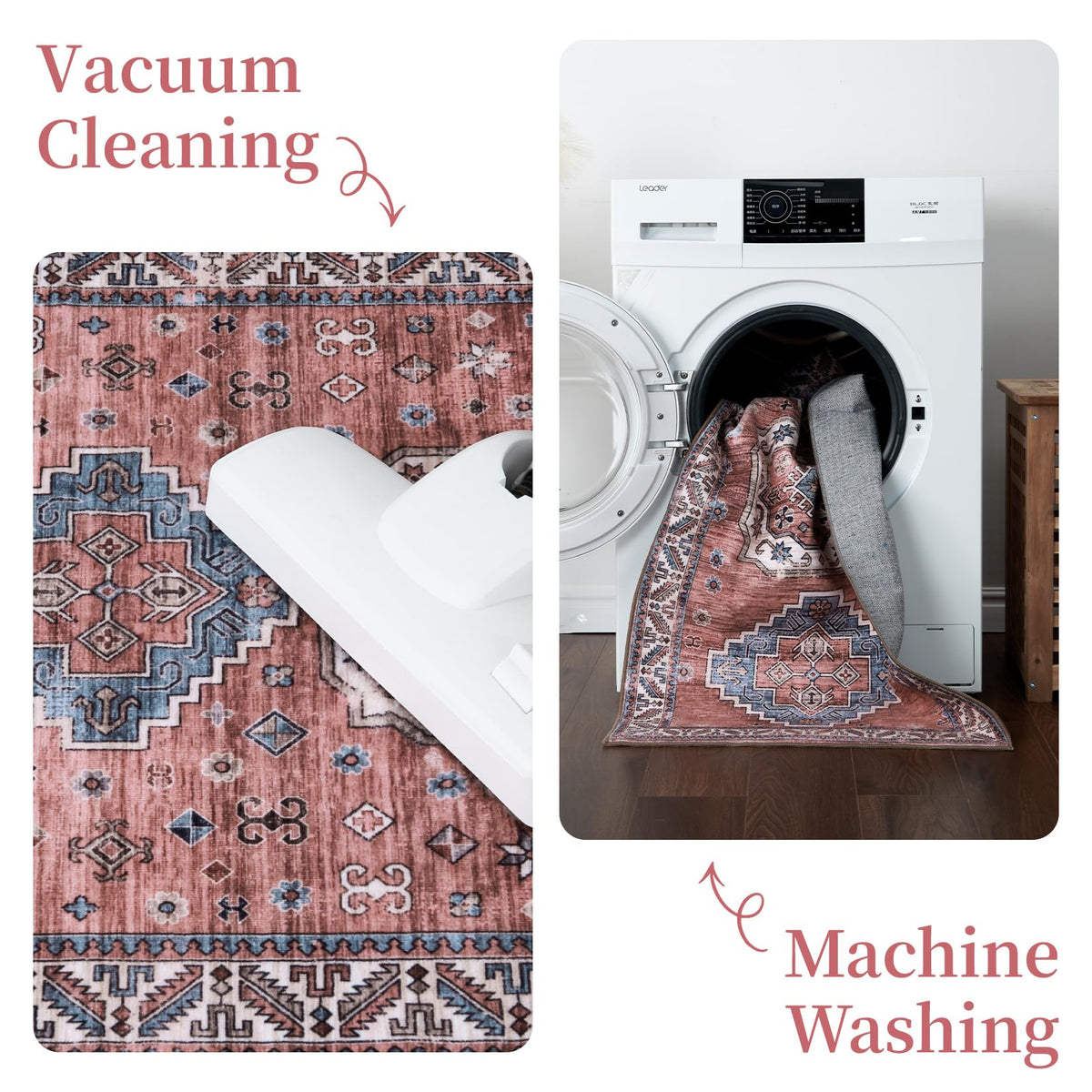 Rutschfester Boho Teppich