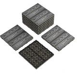 Garvee WPC-Klickfliesen 9er-Set, 30 × 30 cm, wasserfest, UV-beständig und rutschfest, Balkonfliesen für Terrasse und Garten, Grau - Grau