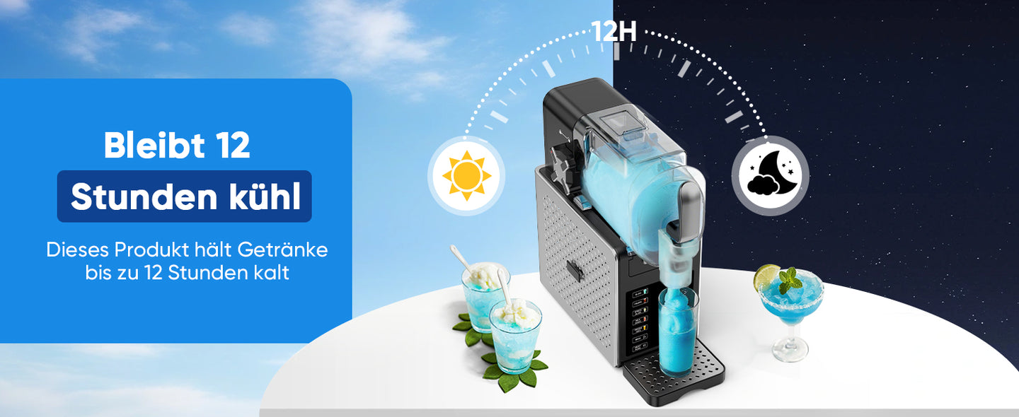 GARVEE Slush-Maschine mit Kühlhaltefunktion bis zu 12 Stunden