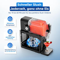 Garvee 2.5L Slushmaschine für Zuhause mit 5 Programmen LED Display und Selbstreinigung für Frozen Drinks Smoothies Slushies
