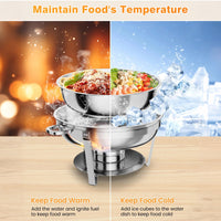 Garvee 4,7 L Edelstahl Chafing Dish Set – 6-teilig, Speisenwärmer für Catering & Buffets