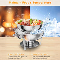 Garvee 4,7 L Edelstahl Chafing Dish Set, 4-teilig, Speisenwärmer für Catering & Buffets