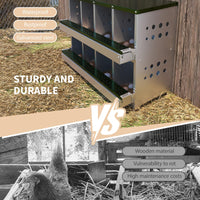 Garvee Metall-Nistkasten – Wasserdichter Hühnerstall mit 8 Fächern, Ideal für den Außenbereich