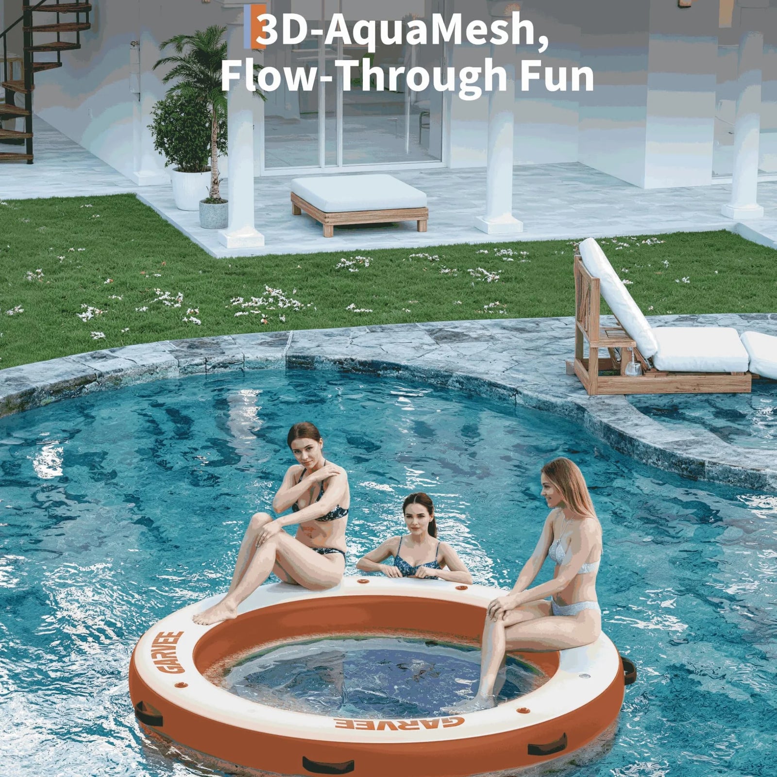 Große Schwimminsel für Poolpartys