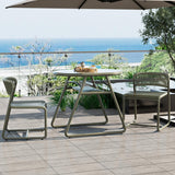 Garvee Bistro-Set mit stapelbaren Stühlen, Tischmit 80 cm Durchmesser und zwei Stühle, Graugrün - Graugrün