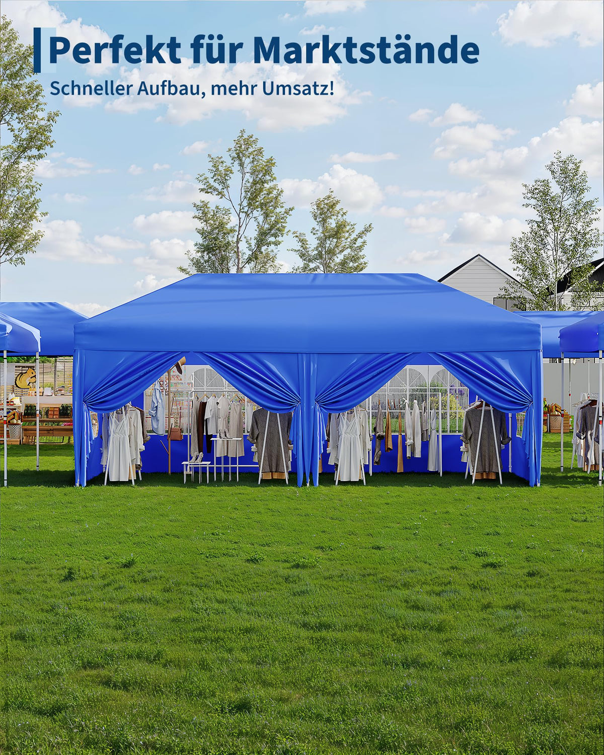 GARVEE Faltpavillon 3 x 6 m in Blau