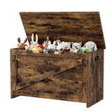 Garvee 30 Zoll Holz-Aufbewahrungsbank Mit Sicherheits-Scharniere, Große Kapazität Für Wohnzimmer Und Schlafzimmer, Robust, Vielseitig, Braun - Retro Braun