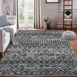 GARVEE Bereichsteppich Geometrisches Muster Rutschfest Waschbar Niedriger Flor Polyester Faltbar Schwarz 120x170cm Wohnzimmer Schlafzimmer - Schwarzton