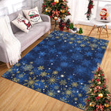 Garvee Wohnzimmer Teppich Weihnachtsteppich Blau 120x170 cm Waschbar Für Schlafzimmer Küche Esszimmer Büro - Blau