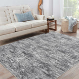 GARVEE Abstrakt Maschinenwaschbarer Mikrofaser-Teppich 200x290cm Hellgrau | Weich & rutschfest | Für Wohnzimmer & Schlafzimmer - Hellgrau
