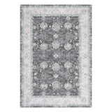 Garvee Waschbarer Teppich für das Wohnzimmer 120 x 170 cm Distressed Oriental Rutschfester Teppich Schwarz