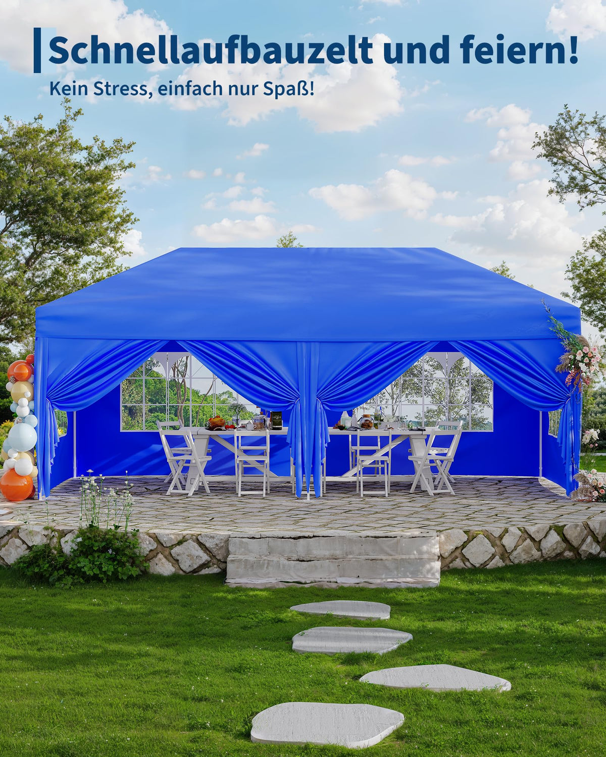 Detailansicht des GARVEE Pavillons mit stabilem Rahmen