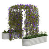Garvee Galvanisiertes Hochbeet Mit 96 Zoll Vertikalbogen Rankgitter, Verstellbar, Stahl, Rostbeständig, Für Garten & Terrasse, Mit Pflanzenclips & Drainagenetz - 