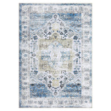Garvee Waschbarer Orientteppich Blau 80 × 150 cm Rutschfest & Pflegeleicht